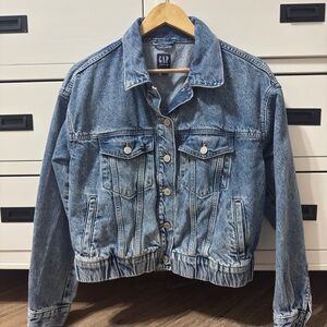 GAP Women's Bomber Blue Jean Jacket